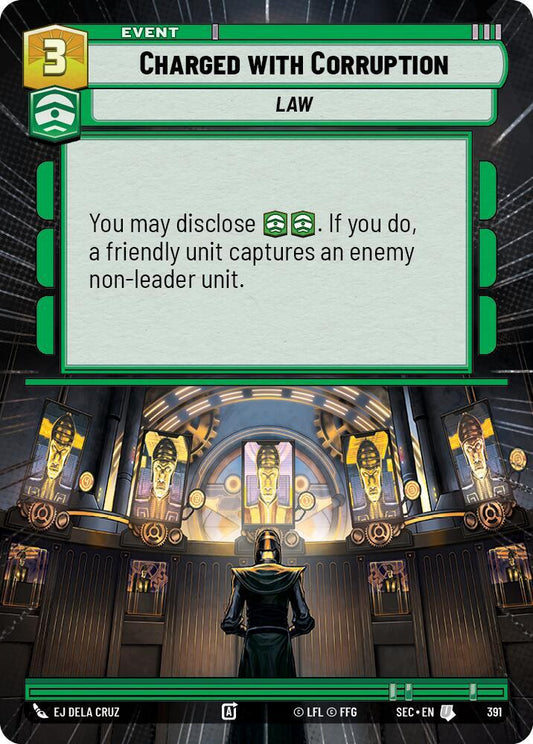 Star Wars Unlimited Secrets of Power Charged with Corruption (Hyperspace) 391 Uncommon Near Mint