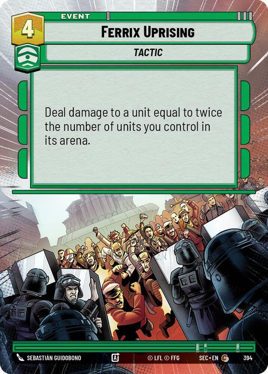 Star Wars Unlimited Secrets of Power Ferrix Uprising (Hyperspace) 394 Common Near Mint