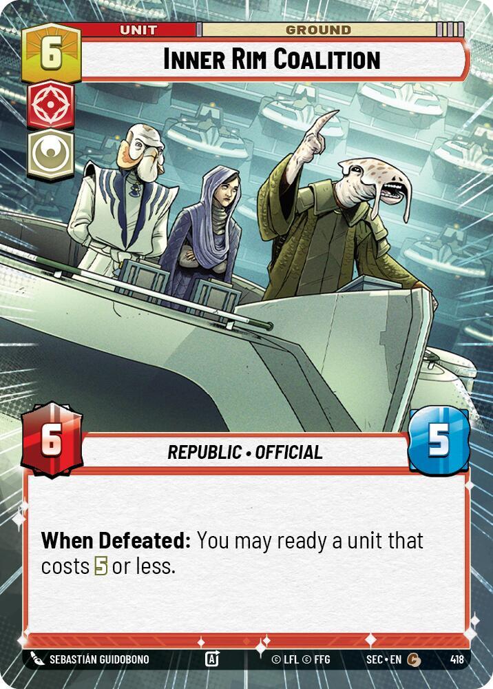 Star Wars Unlimited Secrets of Power Inner Rim Coalition (Hyperspace) 418 Common Near Mint