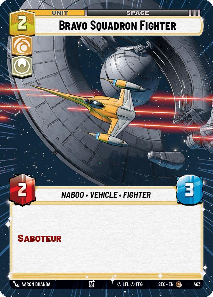 Star Wars Unlimited Secrets of Power Bravo Squadron Fighter (Hyperspace) 463 Common Near Mint