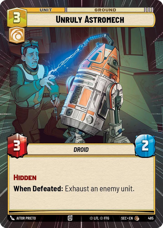 Star Wars Unlimited Secrets of Power Unruly Astromech (Hyperspace) 485 Common Near Mint