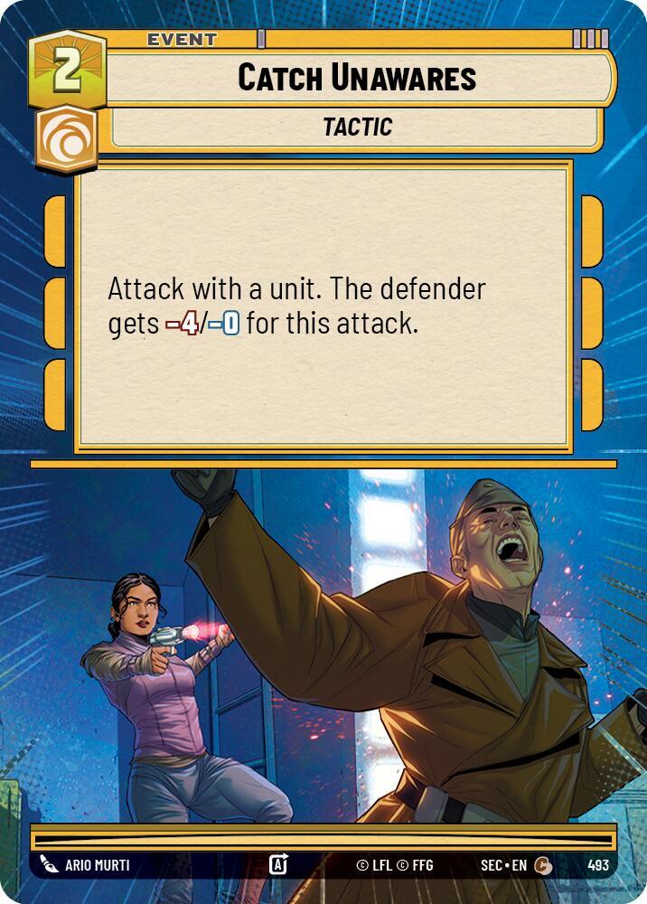 Star Wars Unlimited Secrets of Power Catch Unawares (Hyperspace) 493 Common Near Mint