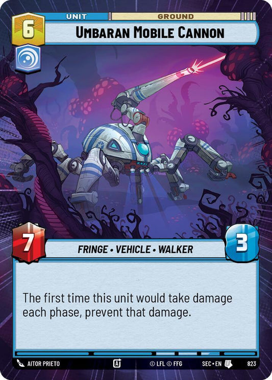 Star Wars Unlimited Secrets of Power Umbaran Mobile Cannon (Hyperspace Foil) 823 Uncommon Near Mint Foil