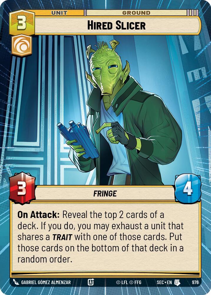 Star Wars Unlimited Secrets of Power Hired Slicer (Hyperspace Foil) 976 Uncommon Near Mint Foil
