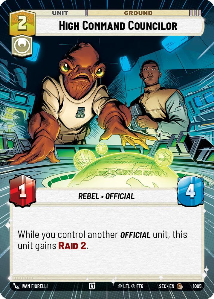 Star Wars Unlimited Secrets of Power High Command Councilor (Hyperspace Foil) 1005 Common Near Mint Foil