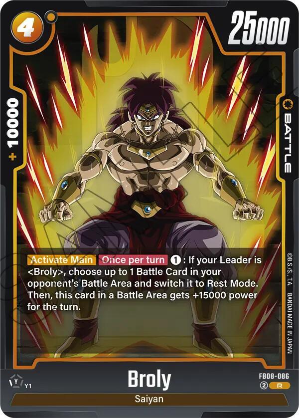 Dragon Ball Super: Fusion World Saiyan's Pride Broly - FB08-086 FB08-086 Rare Near Mint Holofoil