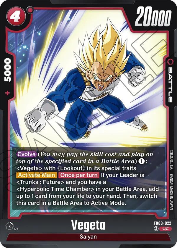 Dragon Ball Super: Fusion World Saiyan's Pride Vegeta - FB08-022 FB08-022 Uncommon Near Mint