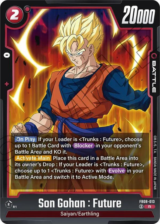 Dragon Ball Super: Fusion World Saiyan's Pride Son Gohan : Future - FB08-013 FB08-013 Rare Near Mint Holofoil