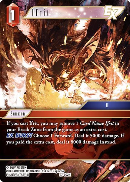 Final Fantasy TCG Journey of Discovery Ifrit EX 27-002H Hero Near Mint