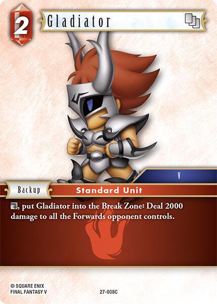 Final Fantasy TCG Journey of Discovery Gladiator 27-008C Common Near Mint