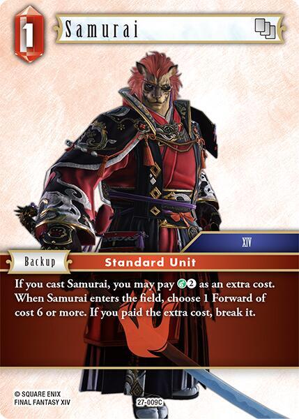 Final Fantasy TCG Journey of Discovery Samurai 27-009C Common Near Mint