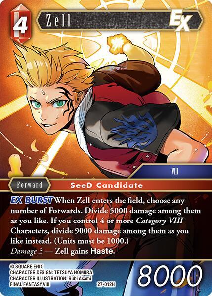 Final Fantasy TCG Journey of Discovery Zell EX 27-012H Hero Near Mint