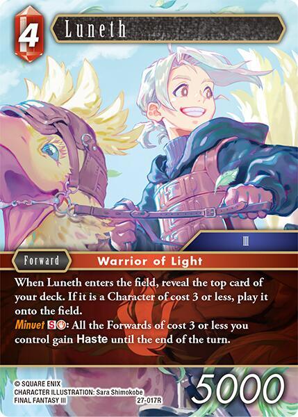 Final Fantasy TCG Journey of Discovery Luneth 27-017R Rare Near Mint