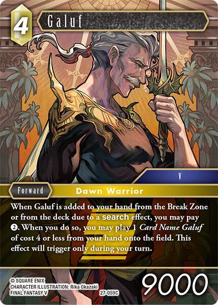 Final Fantasy TCG Journey of Discovery Galuf 27-059C Common Near Mint