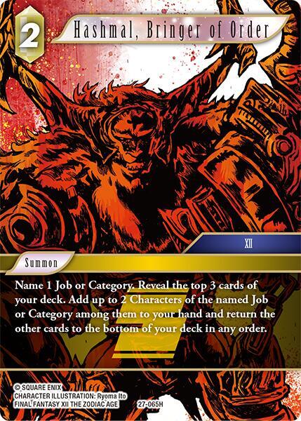 Final Fantasy TCG Journey of Discovery Hashmal, Bringer of Order 27-065H Hero Near Mint
