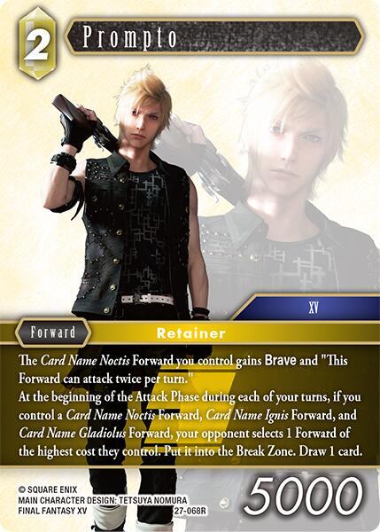 Final Fantasy TCG Journey of Discovery Prompto 27-068R Rare Near Mint