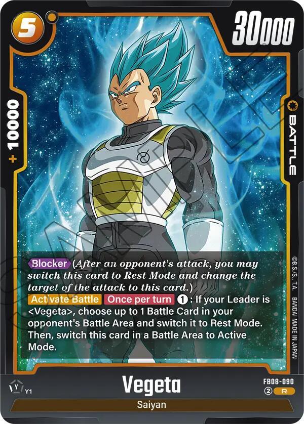 Dragon Ball Super: Fusion World Saiyan's Pride Vegeta - FB08-090 FB08-090 Rare Near Mint Holofoil