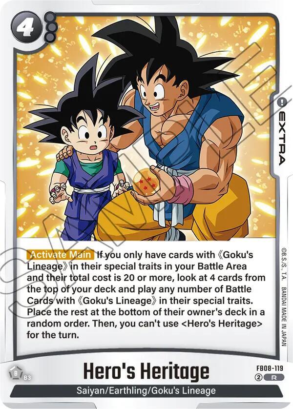 Dragon Ball Super: Fusion World Saiyan's Pride Hero's Heritage FB08-119 Rare Near Mint Holofoil