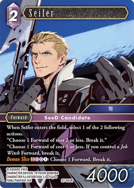 Final Fantasy TCG Journey of Discovery Seifer 27-083R Rare Near Mint