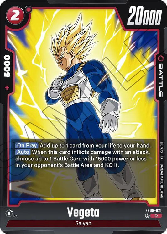 Dragon Ball Super: Fusion World Saiyan's Pride Vegeta - FB08-021 FB08-021 Rare Near Mint Holofoil