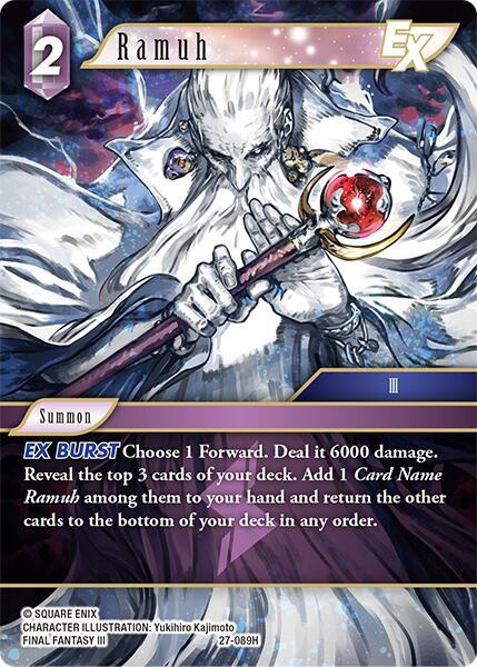 Final Fantasy TCG Journey of Discovery Ramuh EX 27-089H Hero Near Mint
