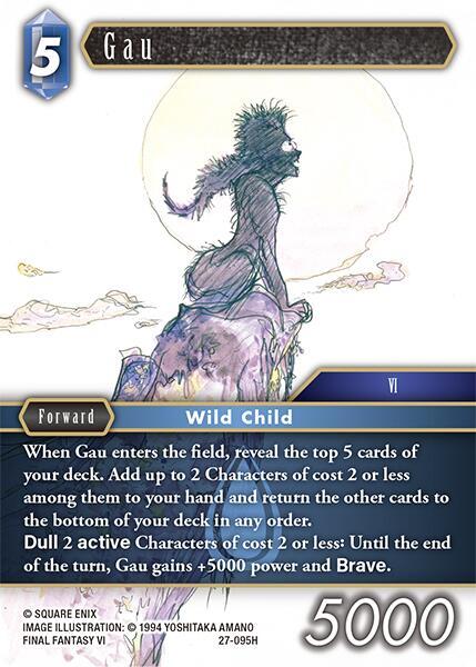Final Fantasy TCG Journey of Discovery Gau 27-095H Hero Near Mint