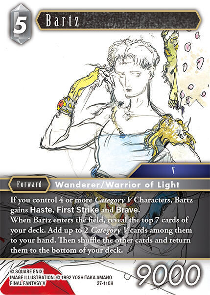 Final Fantasy TCG Journey of Discovery Bartz 27-110H Rare Near Mint