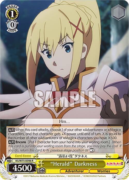 Weiss Schwarz KONOSUBA -God’s blessing on this wonderful world! Re:Edit "Herald" Darkness KS/W75-E006 Rare Near Mint