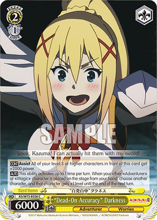 Weiss Schwarz KONOSUBA -God’s blessing on this wonderful world! Re:Edit "Dead-On Accuracy" Darkness KS/W75-E026 Common Near Mint