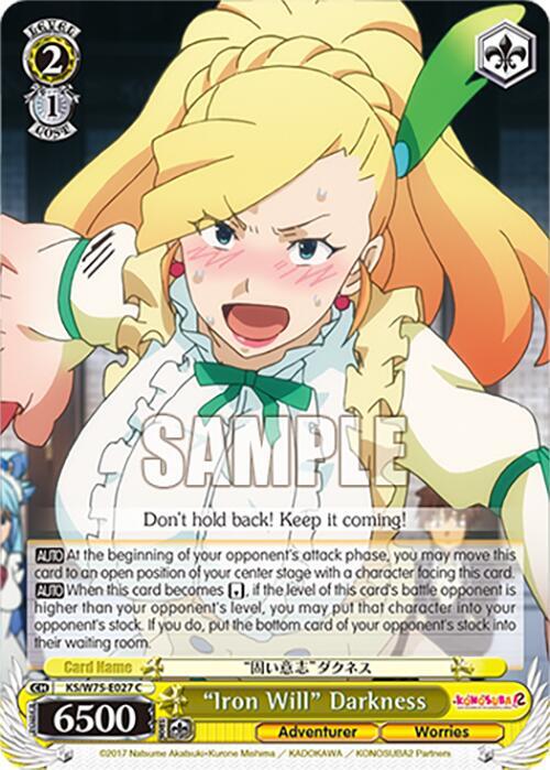Weiss Schwarz KONOSUBA -God’s blessing on this wonderful world! Re:Edit "Iron Will" Darkness KS/W75-E027 Common Near Mint