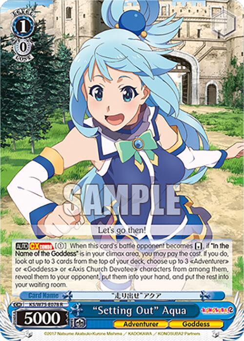Weiss Schwarz KONOSUBA -God’s blessing on this wonderful world! Re:Edit "Setting Out" Aqua KS/W75-E078 Rare Near Mint