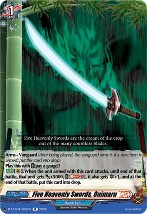 Cardfight Vanguard DZ-TB01: Future Card Buddyfight Five Heavenly Swords, Onimaru DZ-TB01/068EN R Near Mint