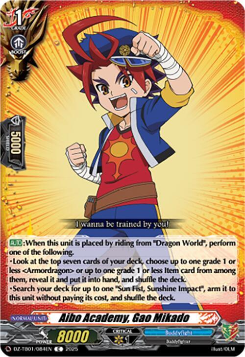 Cardfight Vanguard DZ-TB01: Future Card Buddyfight Aibo Academy, Gao Mikado DZ-TB01/084EN C Near Mint