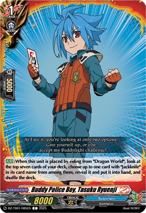 Cardfight Vanguard DZ-TB01: Future Card Buddyfight Buddy Police Boy, Tasuku Ryuenji DZ-TB01/085EN C Near Mint