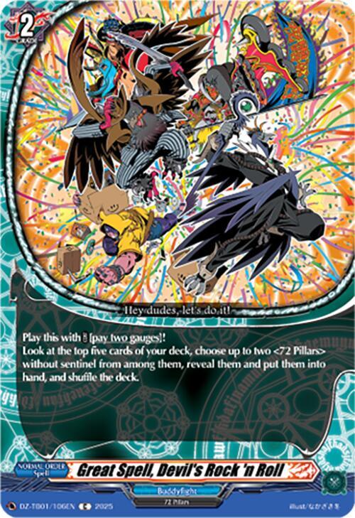 Cardfight Vanguard DZ-TB01: Future Card Buddyfight Great Spell, Devil's Rock 'n Roll DZ-TB01/106EN C Near Mint
