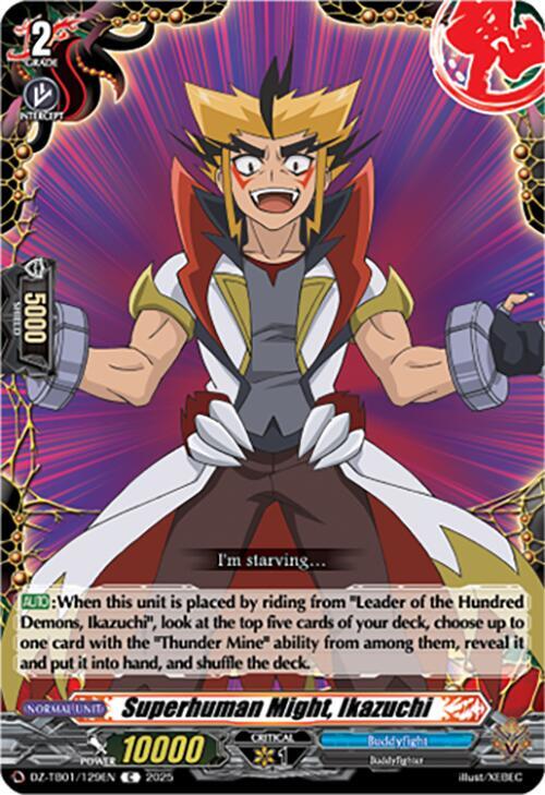 Cardfight Vanguard DZ-TB01: Future Card Buddyfight Superhuman Might, Ikazuchi DZ-TB01/129EN C Near Mint