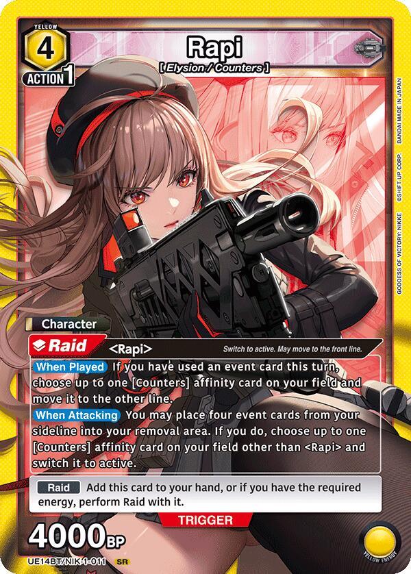 Union Arena UE14BT: GODDESS OF VICTORY: NIKKE Rapi (011) UE14BT/NIK-1-011 Super Rare Near Mint Foil