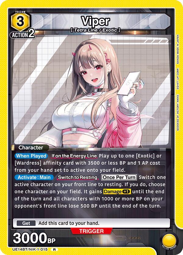 Union Arena UE14BT: GODDESS OF VICTORY: NIKKE Viper (015) UE14BT/NIK-1-015 Rare Near Mint Foil