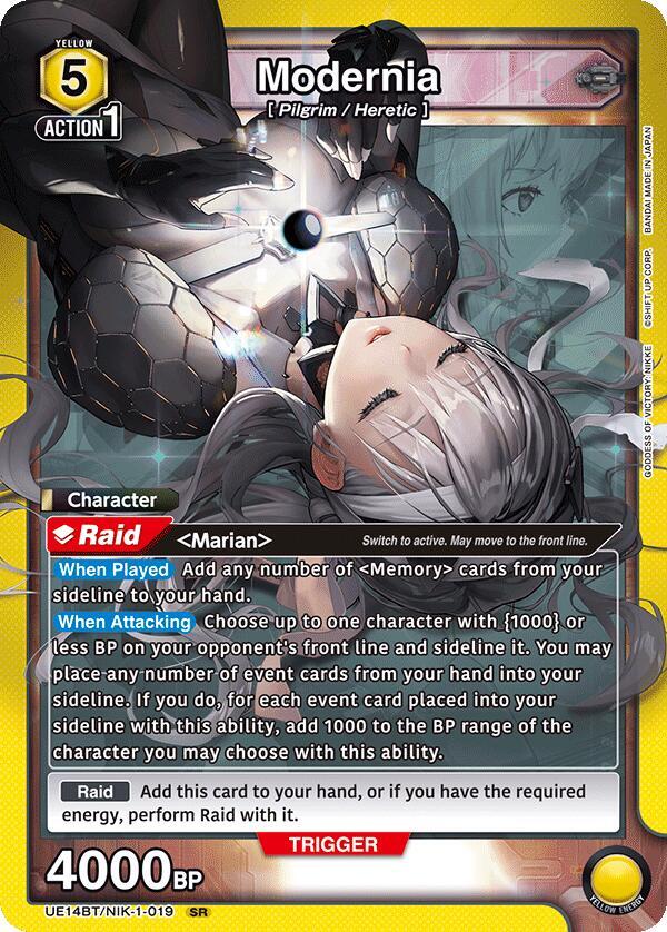 Union Arena UE14BT: GODDESS OF VICTORY: NIKKE Modernia (019) UE14BT/NIK-1-019 Super Rare Near Mint Foil