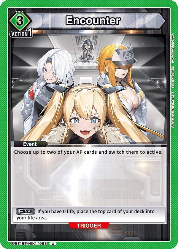 Union Arena UE14BT: GODDESS OF VICTORY: NIKKE Encounter (098) UE14BT/NIK-1-098 Uncommon Near Mint