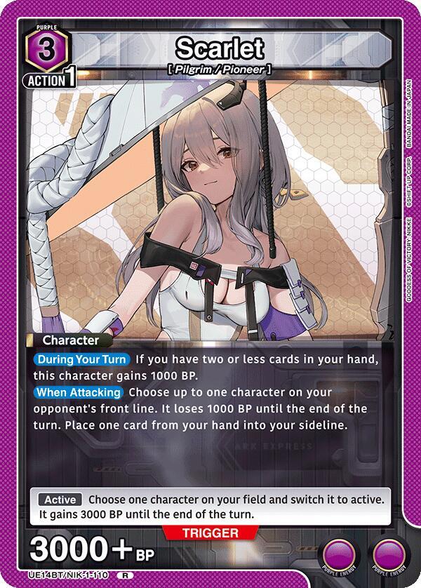 Union Arena UE14BT: GODDESS OF VICTORY: NIKKE Scarlet (110) UE14BT/NIK-1-110 Rare Near Mint Foil