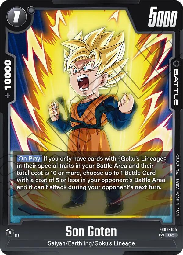 Dragon Ball Super: Fusion World Saiyan's Pride Son Goten FB08-104 Uncommon Near Mint