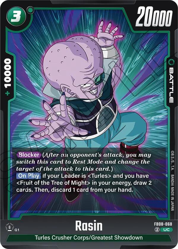 Dragon Ball Super: Fusion World Saiyan's Pride Rasin FB08-068 Uncommon Near Mint