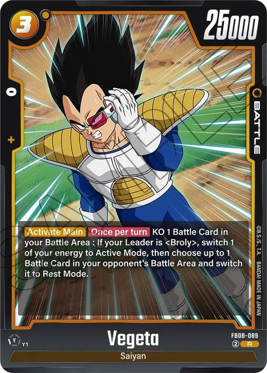Dragon Ball Super: Fusion World Saiyan's Pride Vegeta - FB08-089 FB08-089 Rare Near Mint Holofoil