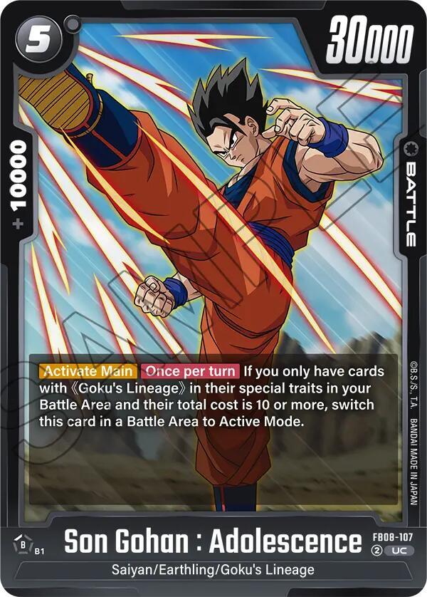 Dragon Ball Super: Fusion World Saiyan's Pride Son Gohan : Adolescence - FB08-107 FB08-107 Uncommon Near Mint