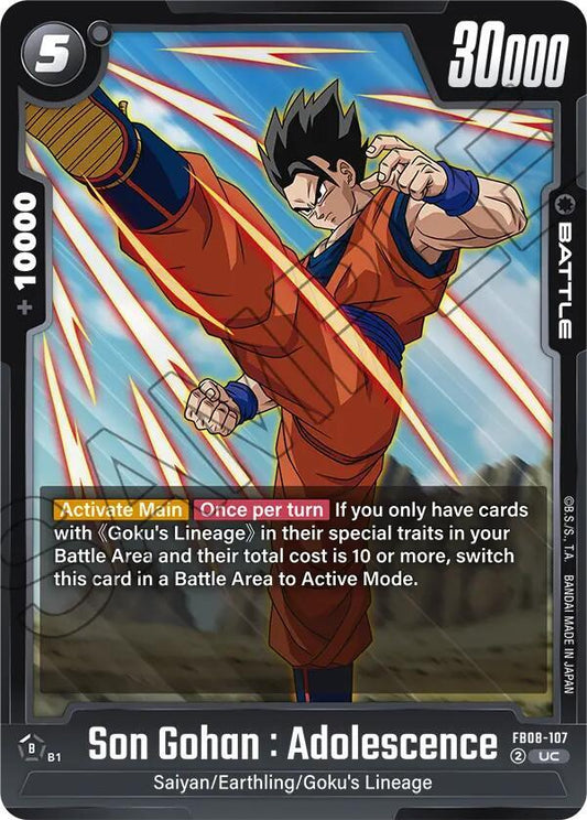 Dragon Ball Super: Fusion World Saiyan's Pride Son Gohan : Adolescence - FB08-107 FB08-107 Uncommon Near Mint