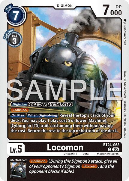 Digimon Card Game Time Stranger Locomon BT24-063 C Common Near Mint