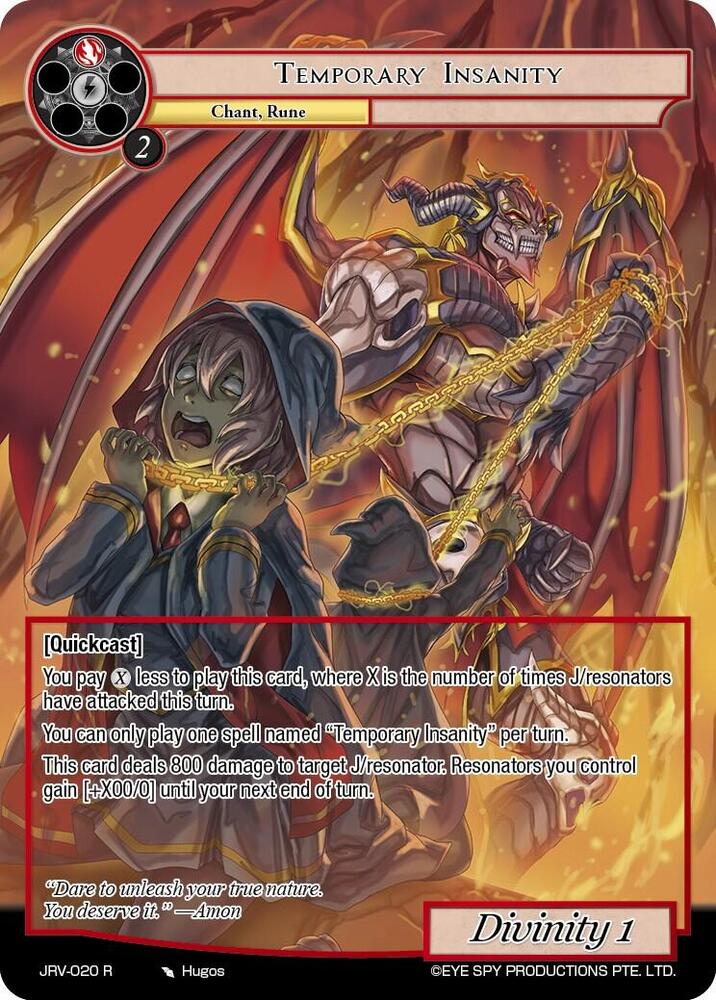 Force of Will Journey to Ravidra Temporary Insanity JRV-020 R Rare Near Mint