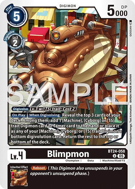 Digimon Card Game Time Stranger Blimpmon BT24-058 U Uncommon Near Mint