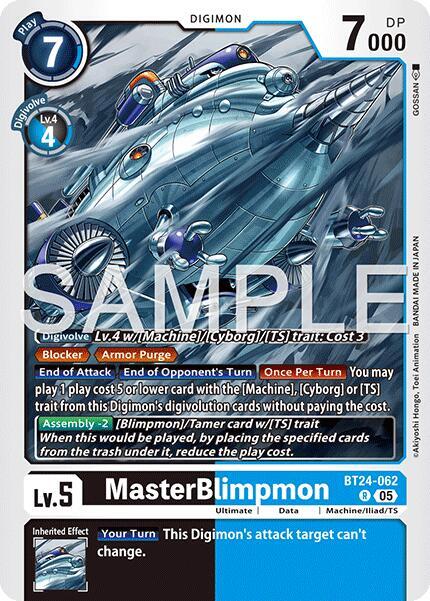 Digimon Card Game Time Stranger MasterBlimpmon BT24-062 R Rare Near Mint Foil